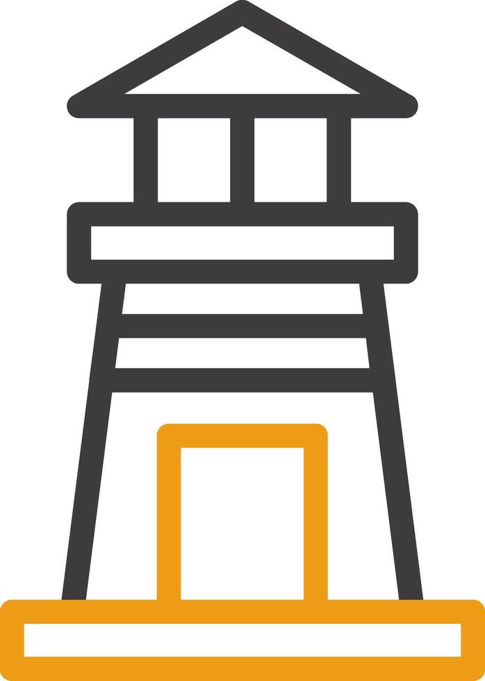 Lighthouse Line Two Color Icon vector