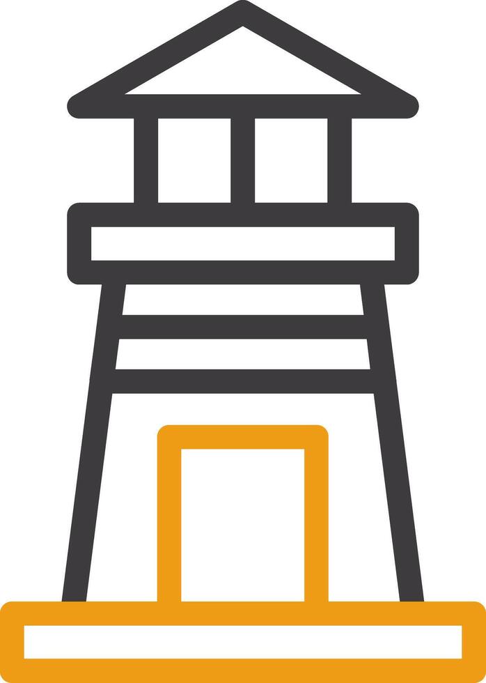 Lighthouse Line Two Color Icon vector