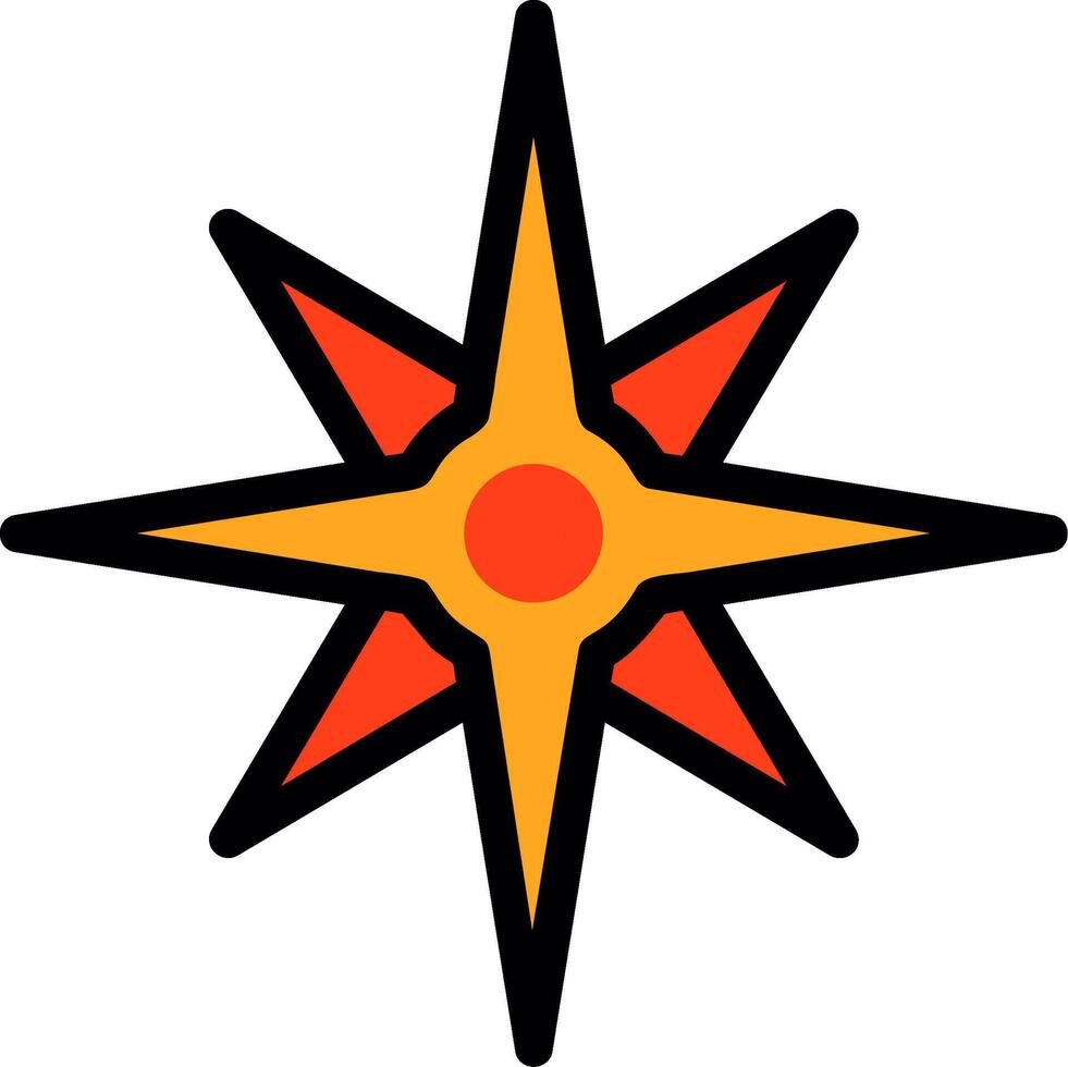 Compass rose Line Filled Icon vector