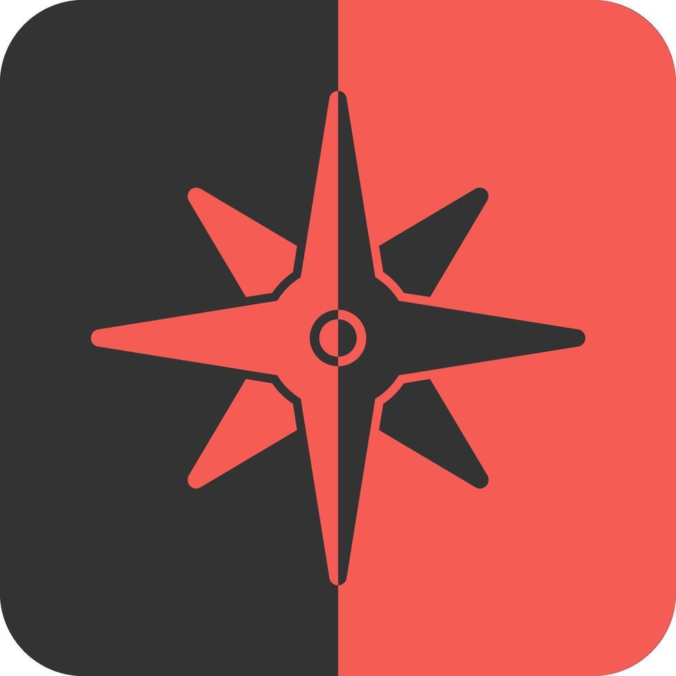 Compass rose Red Inverse Icon vector