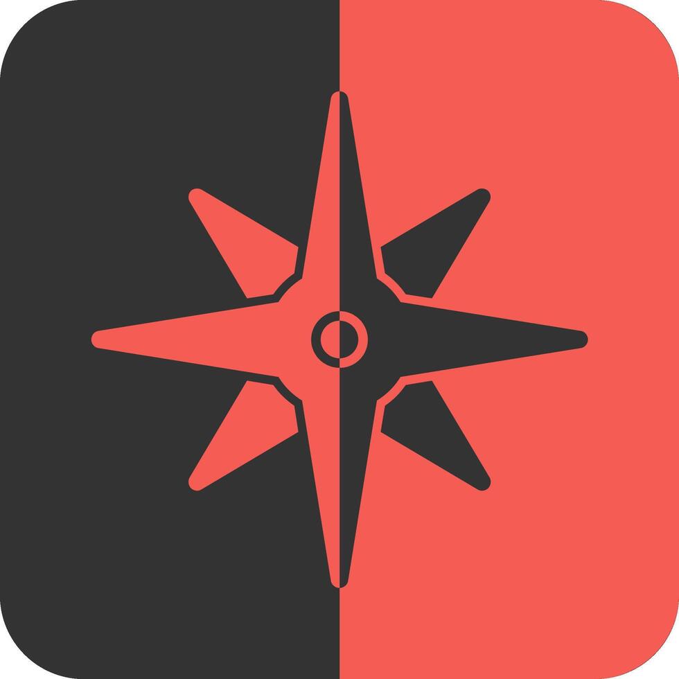 Compass rose Red Inverse Icon vector