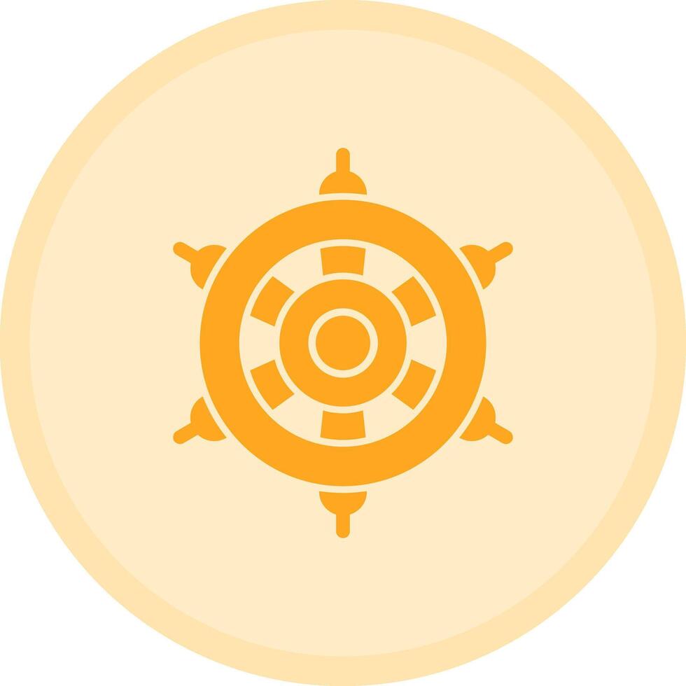 Nautical wheel Multicolor Circle Icon vector