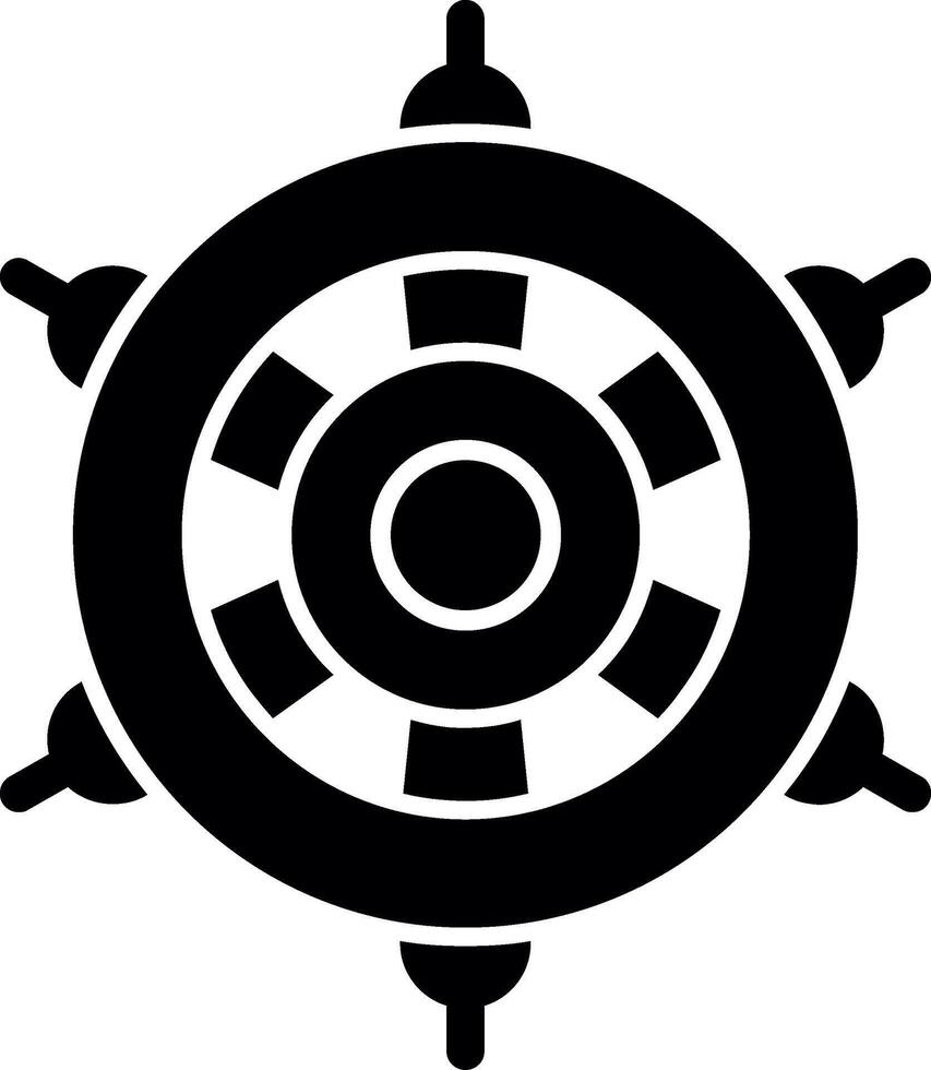 Nautical wheel Glyph Icon vector