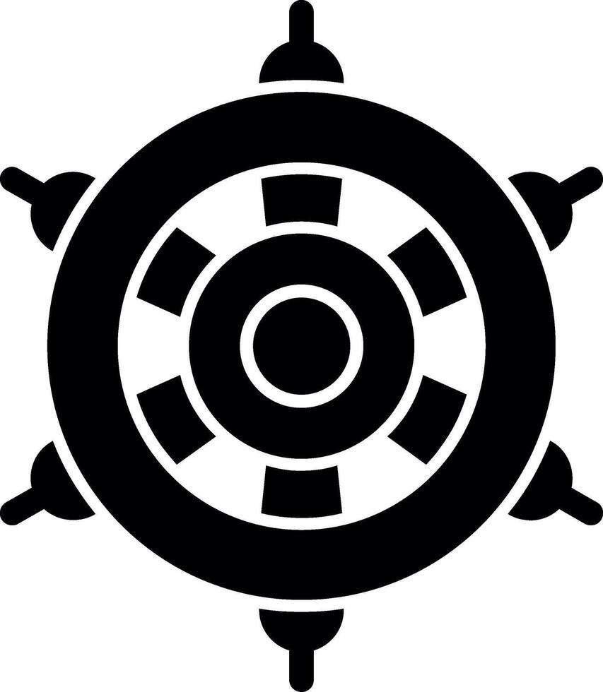 Nautical wheel Glyph Icon vector