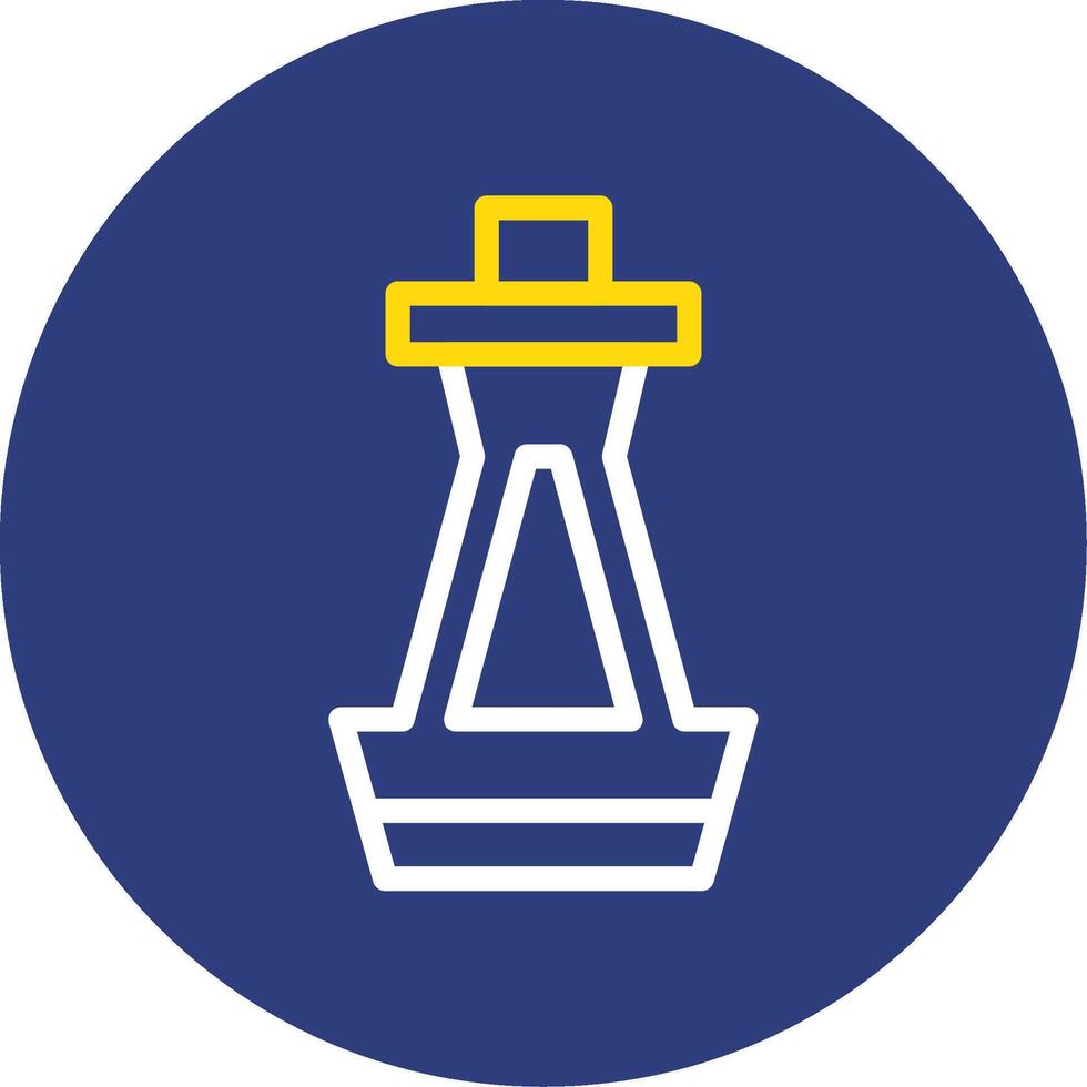 Buoy Dual Line Circle Icon vector