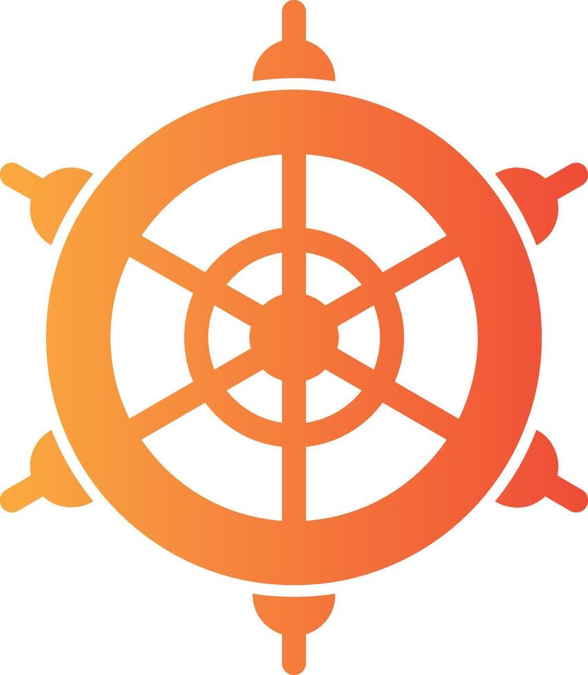 Ship-s wheel Solid Multi Gradient Icon vector