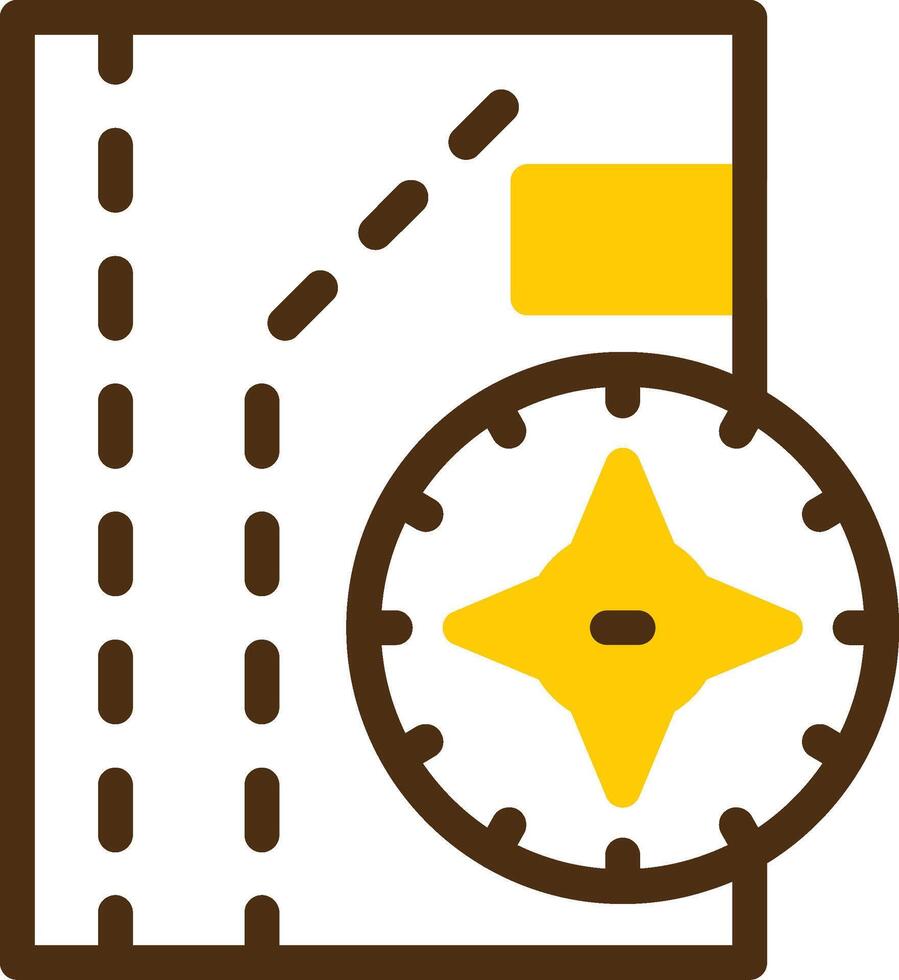 Nautical chart Yellow Lieanr Circle Icon vector