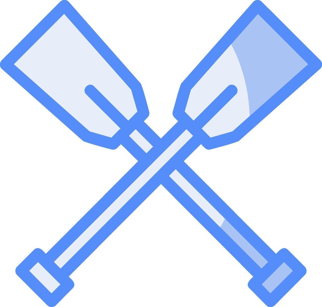 Oar Line Filled Blue Icon vector