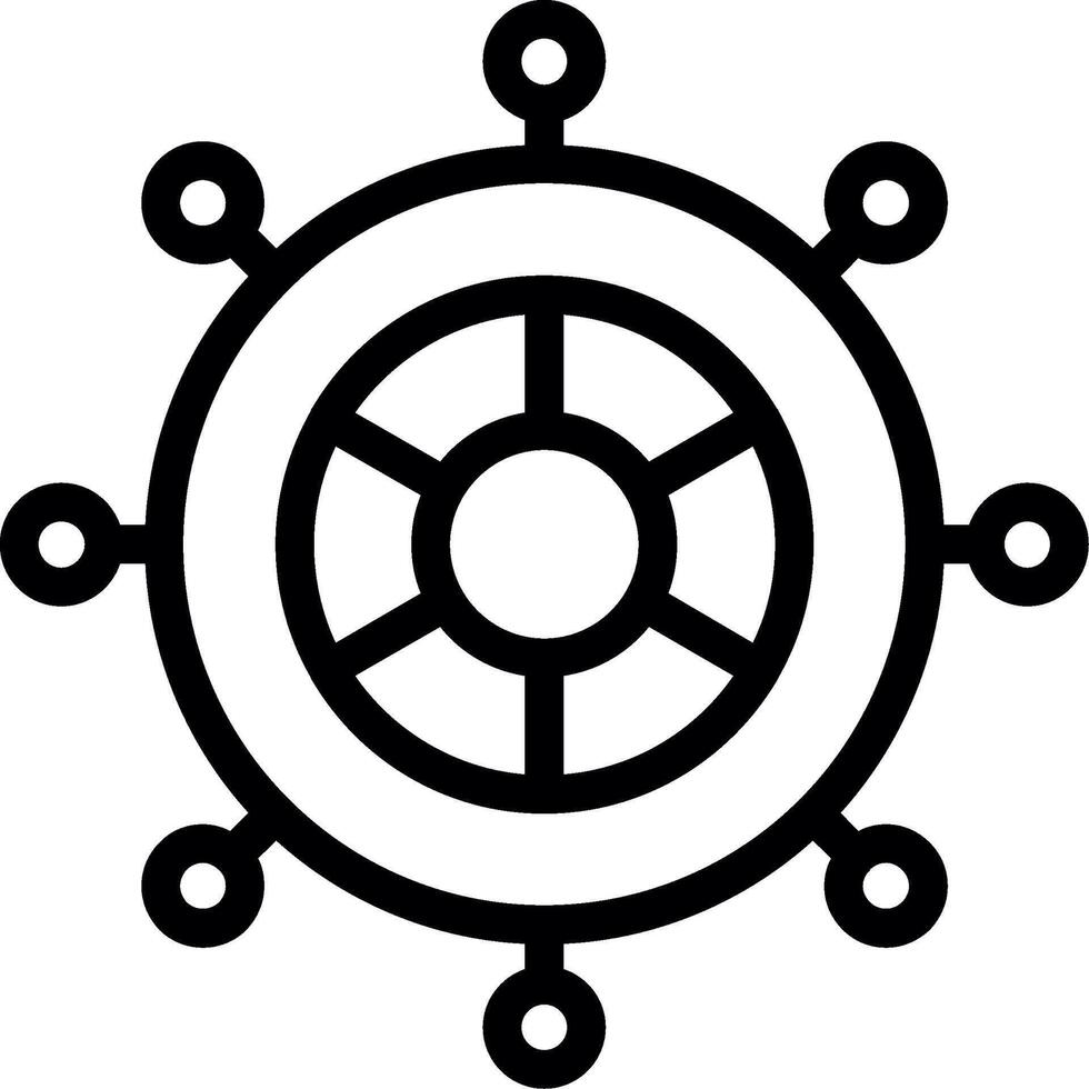 Rudder Line Icon vector