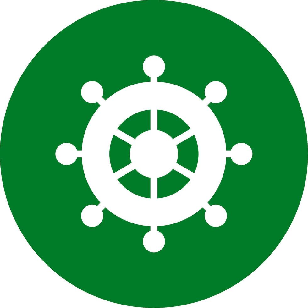 Rudder Glyph Circle Icon vector