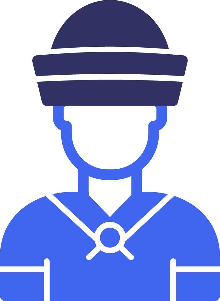 Sailor Solid Two Color Icon vector