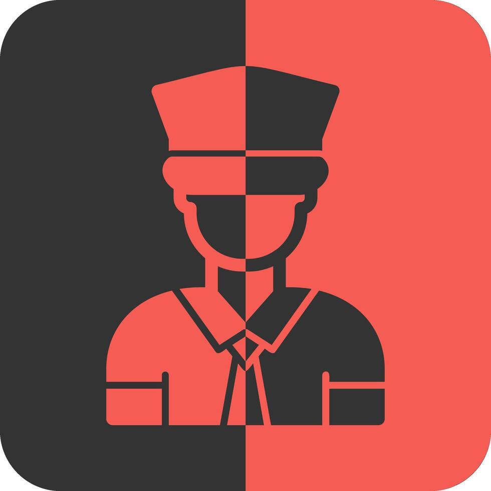 Captain Red Inverse Icon vector