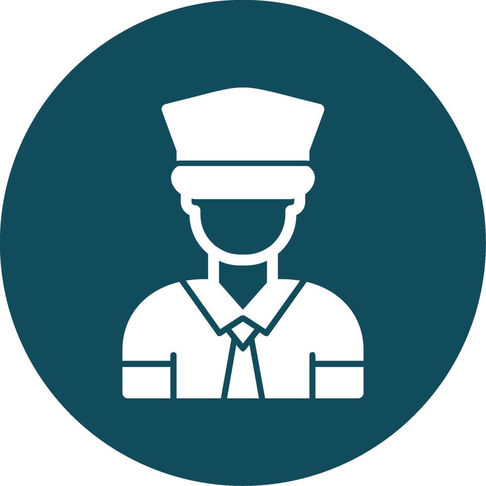 Captain Glyph Circle Icon vector