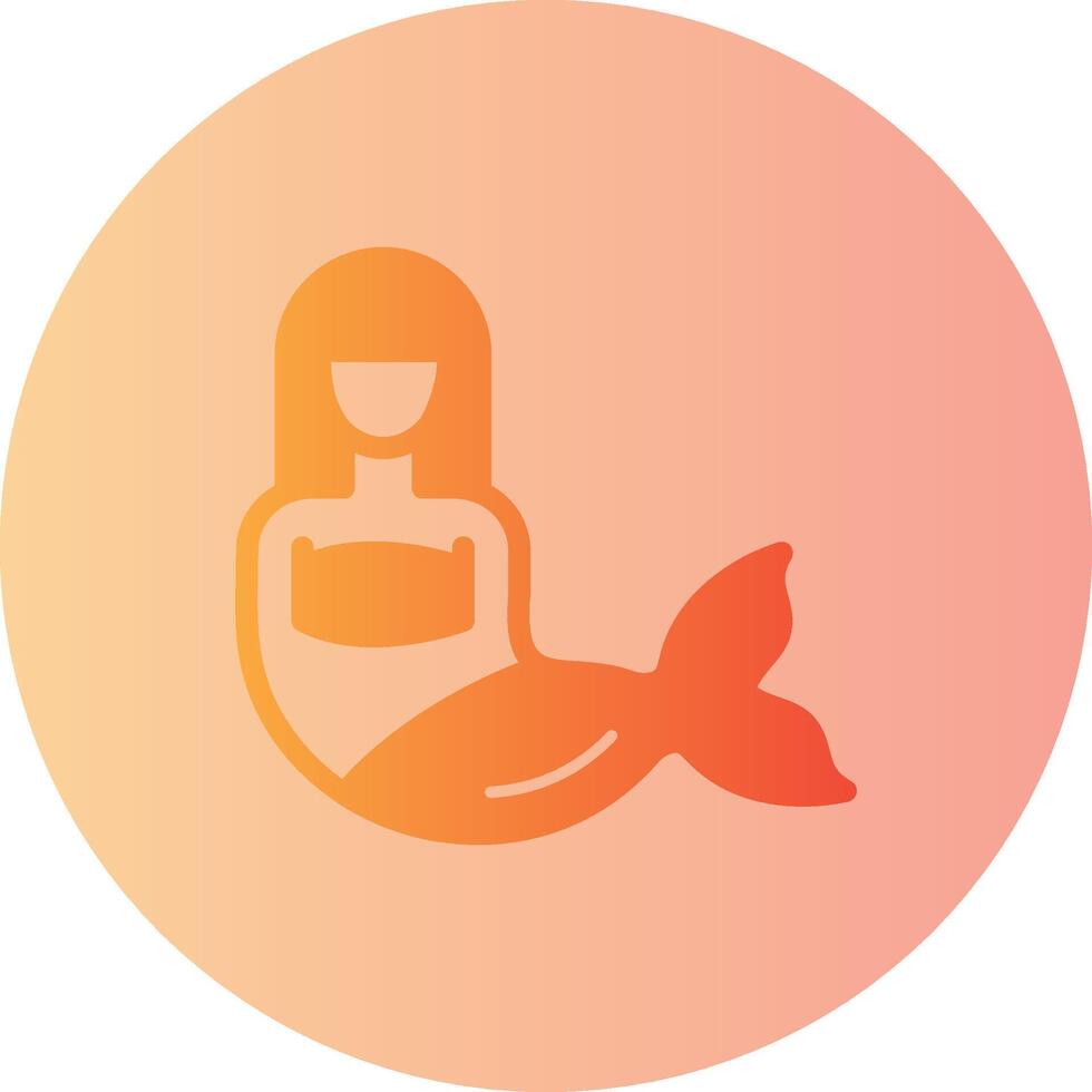 Mermaid Gradient Circle Icon vector