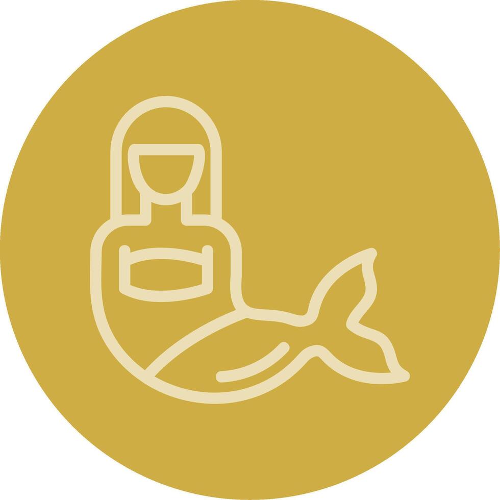 Mermaid Line Multi color Icon vector