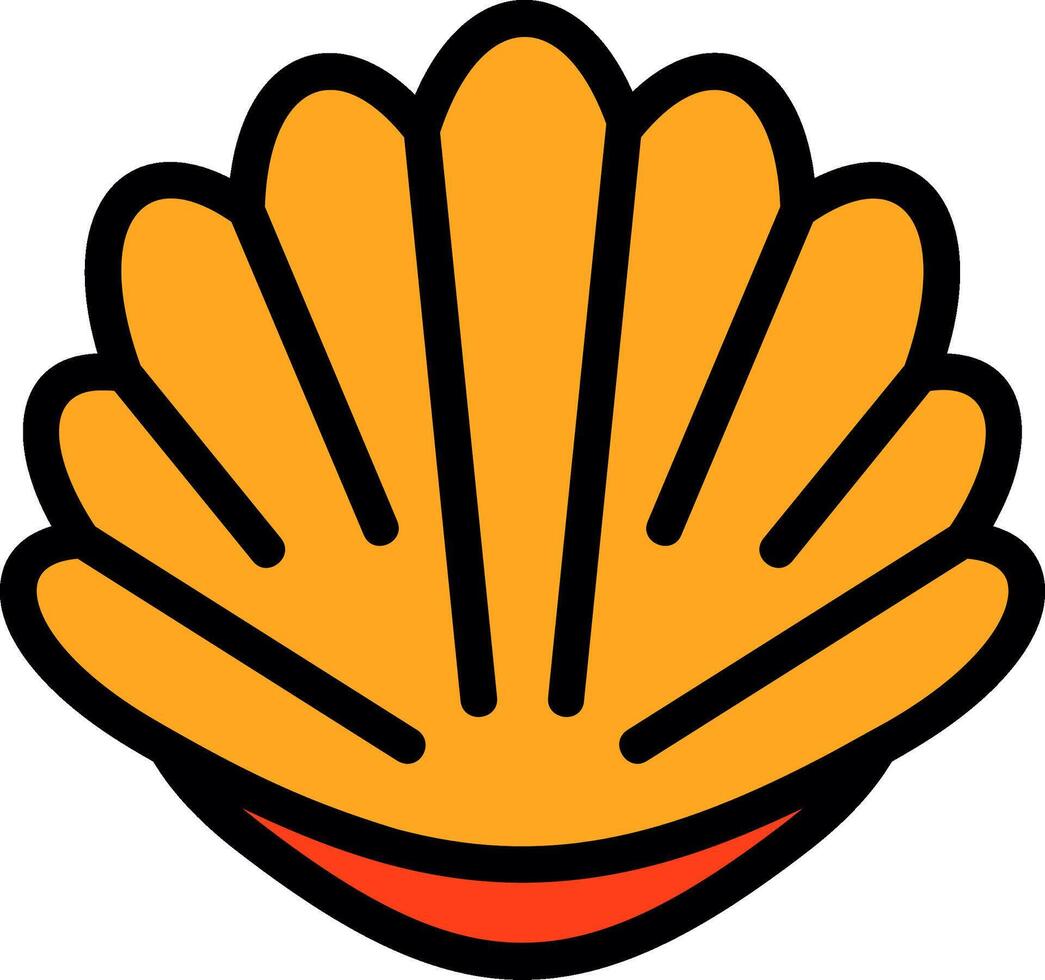 Seashell Line Filled Icon vector