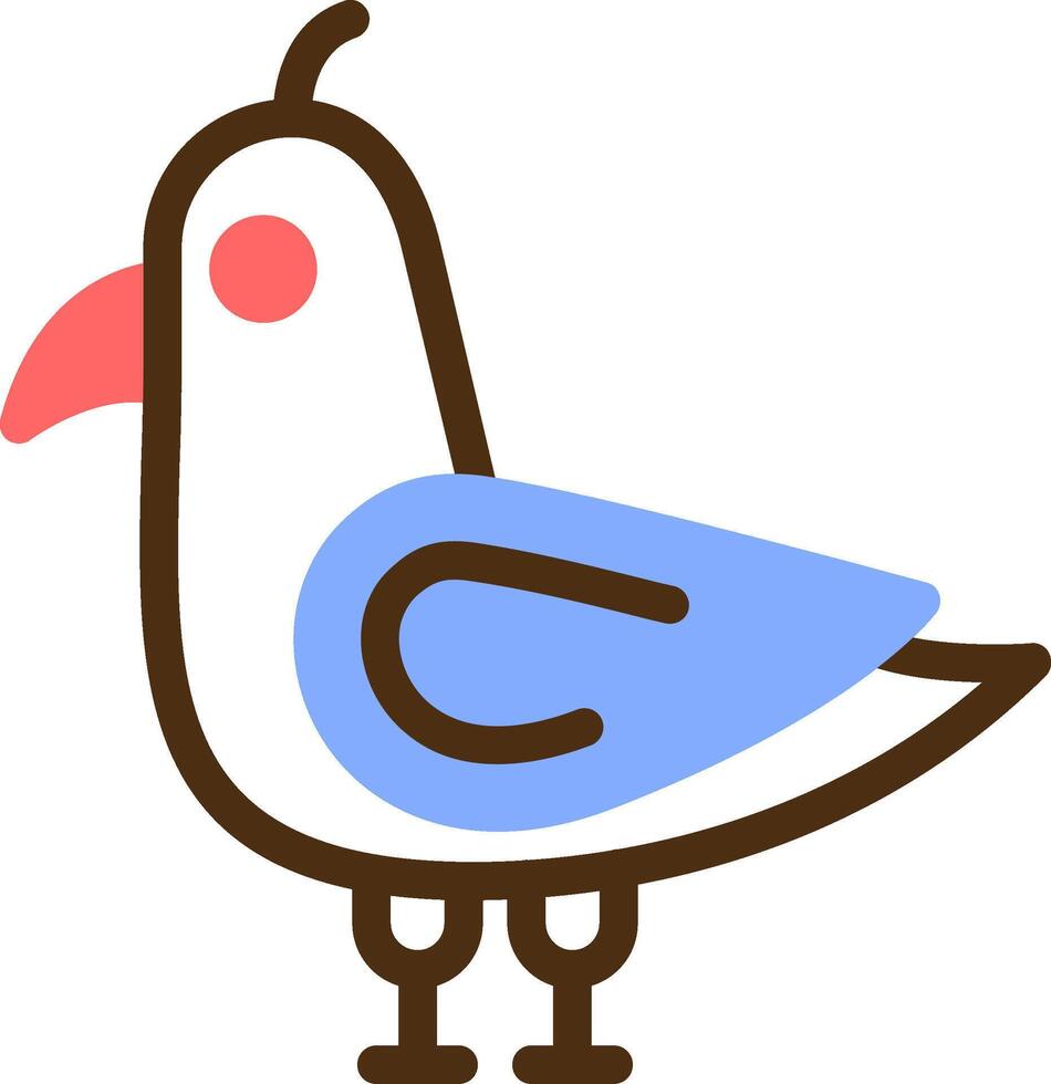 Gaviota color lleno icono vector