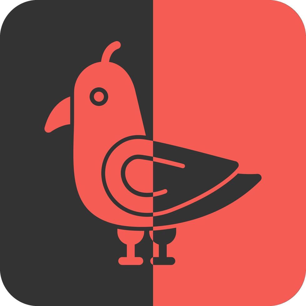 Seagull Red Inverse Icon vector