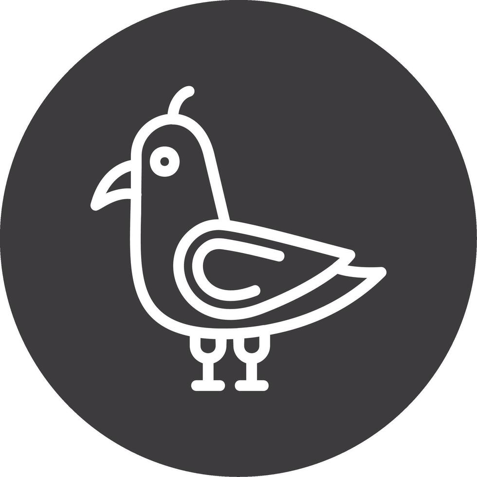 Seagull Outline Circle Icon vector