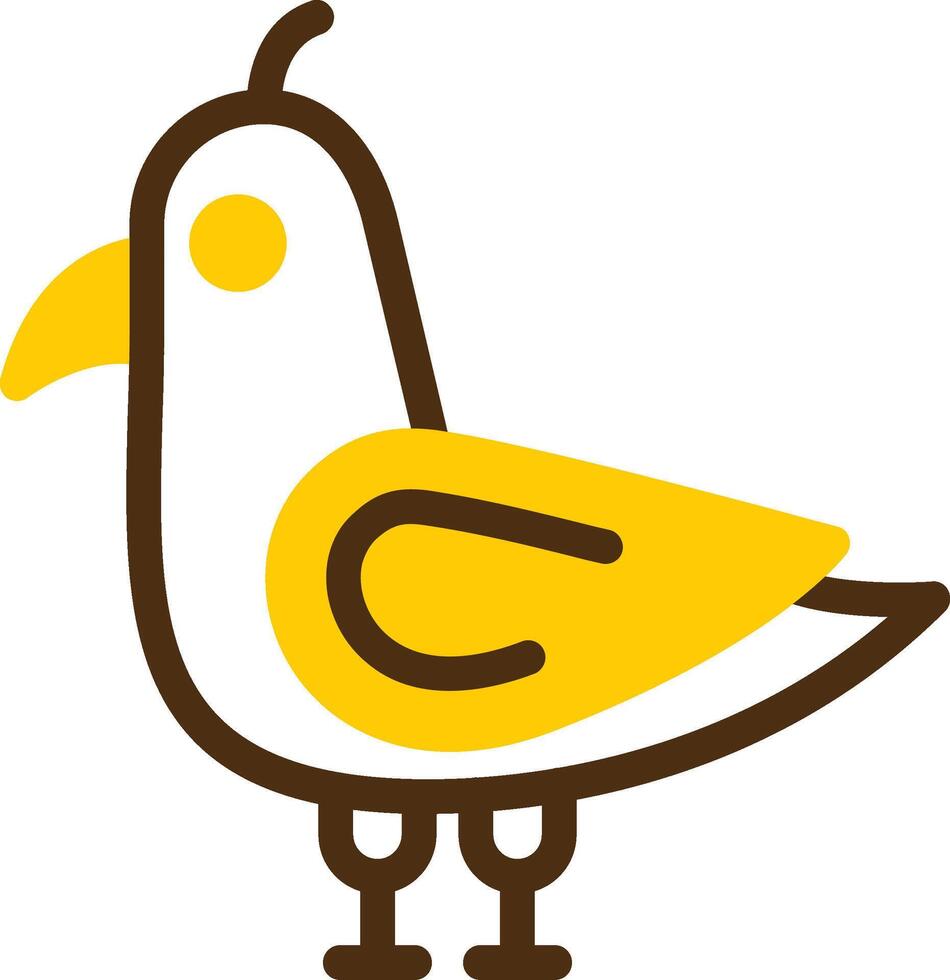 Seagull Yellow Lieanr Circle Icon vector