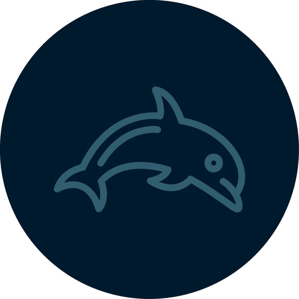 Dolphin Line Multi color Icon vector