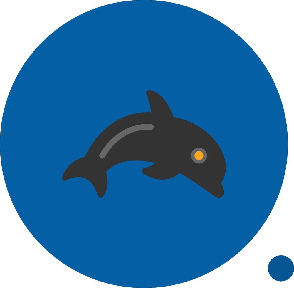 Dolphin Flat Shadow Icon vector