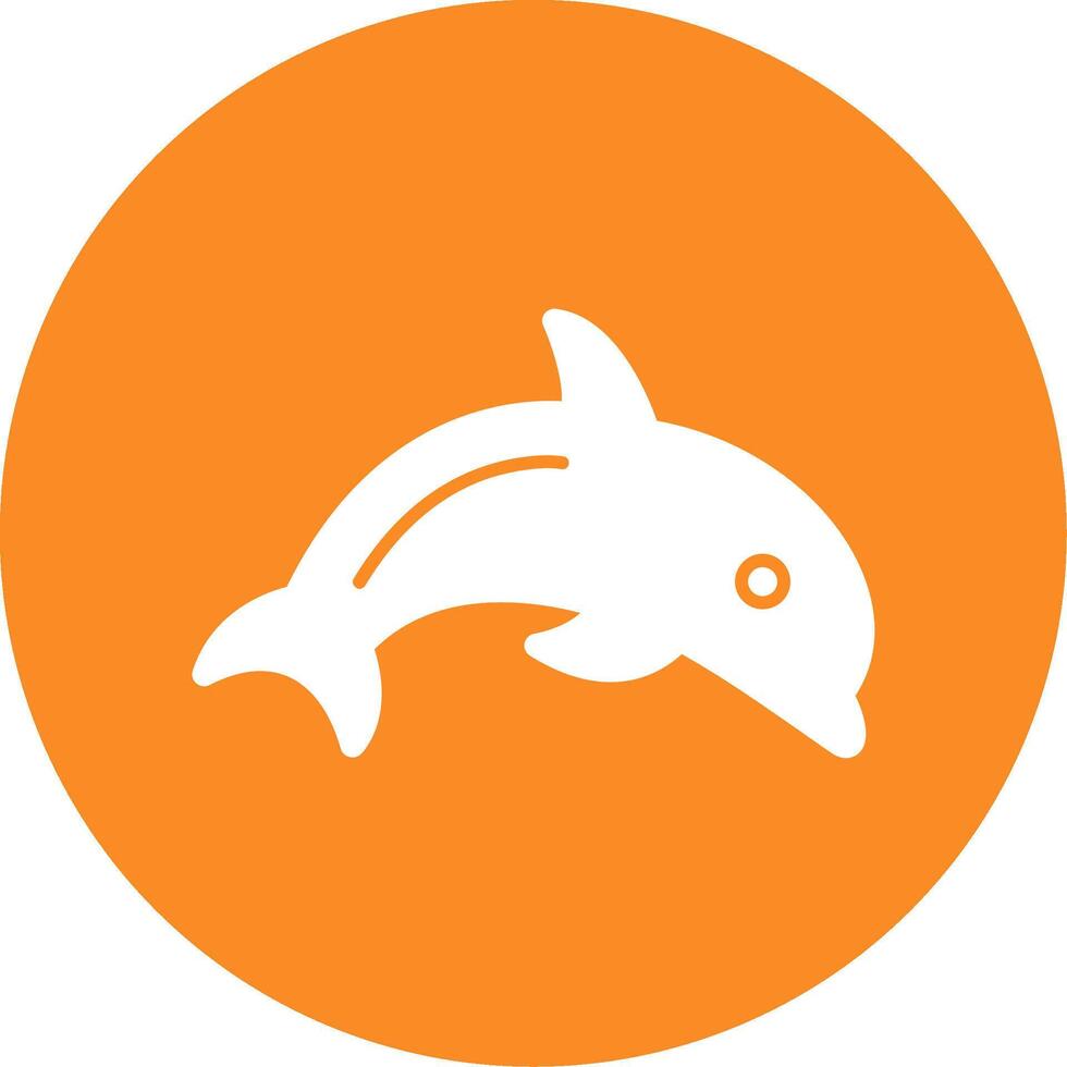 Dolphin Glyph Circle Icon vector