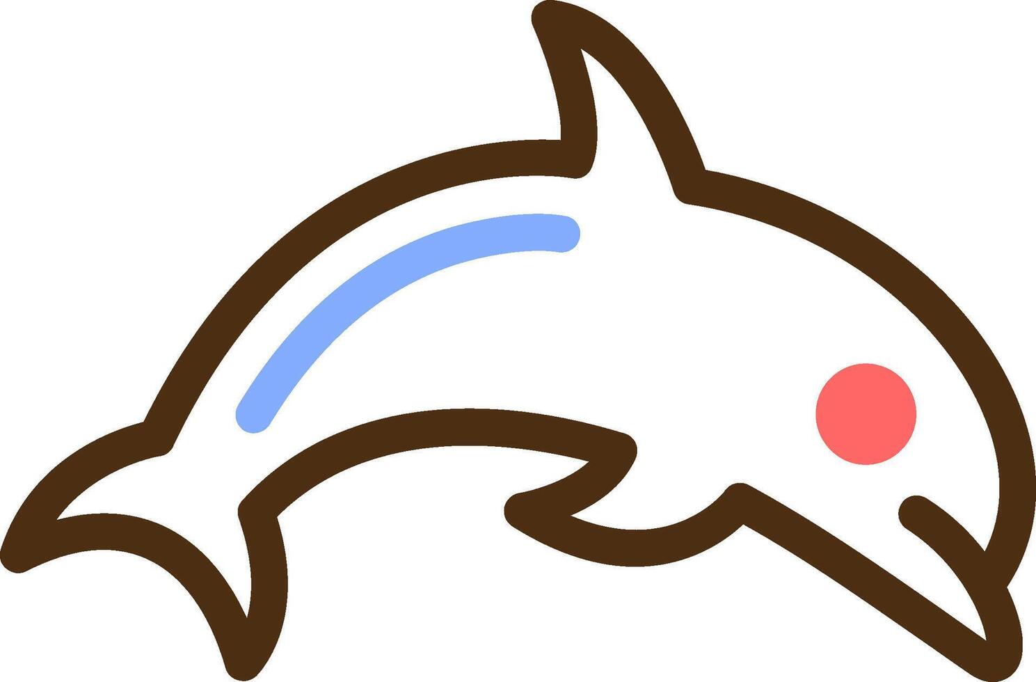 Dolphin Color Filled Icon vector