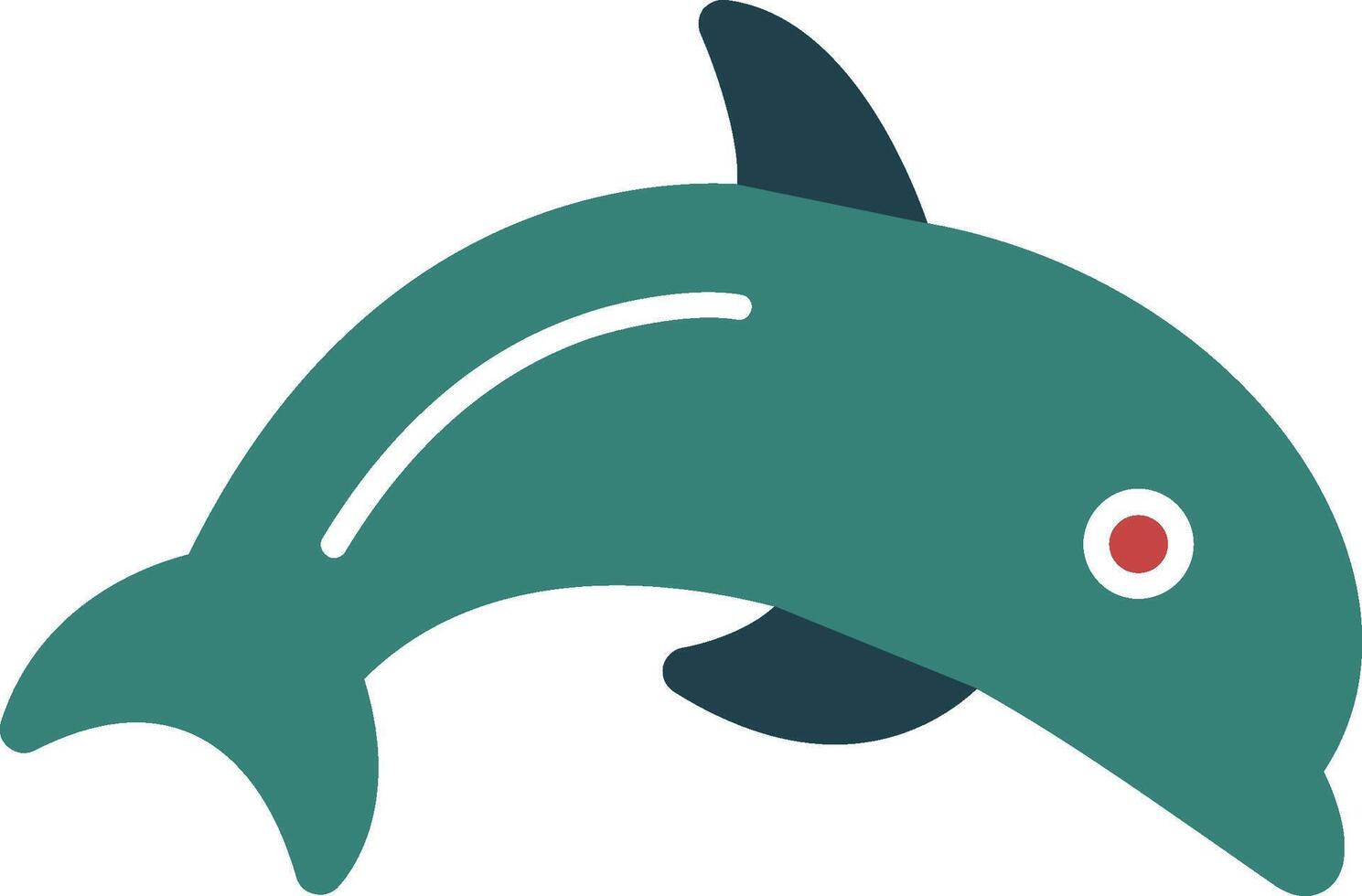 icono de dos colores de glifo de delfín vector