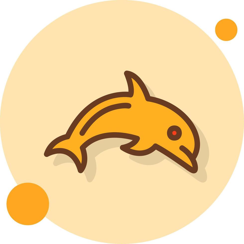 Dolphin Filled Shadow Circle Icon vector