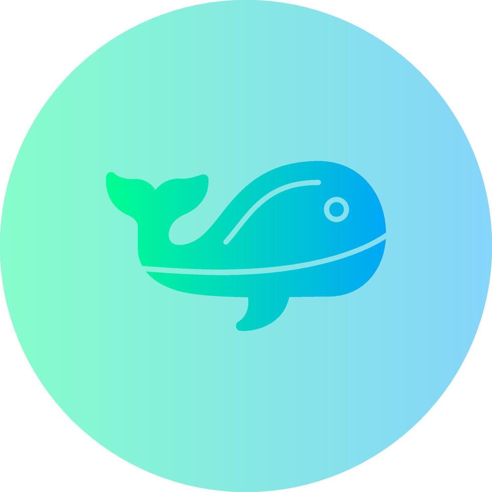 Whale Gradient Circle Icon vector