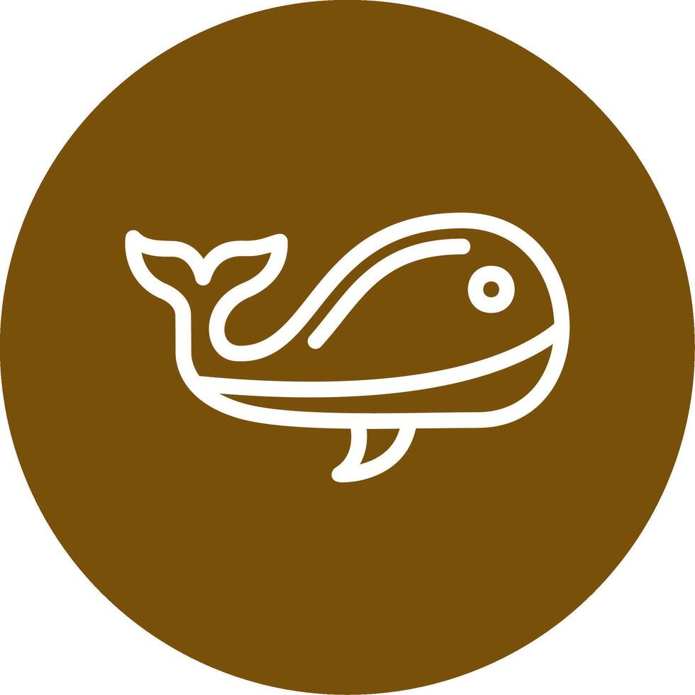 Whale Outline Circle Icon vector