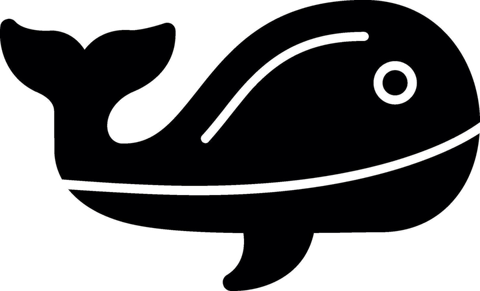 Whale Glyph Icon vector