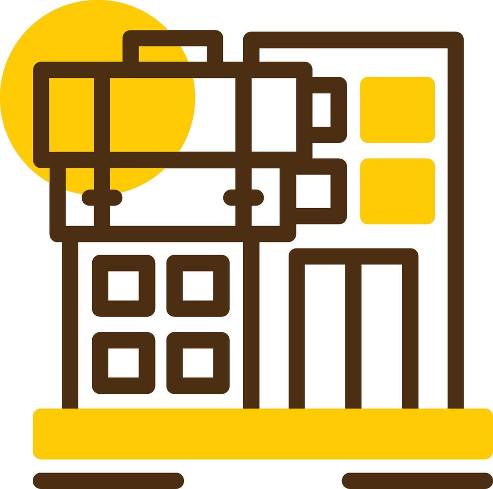 Business building Yellow Lieanr Circle Icon vector