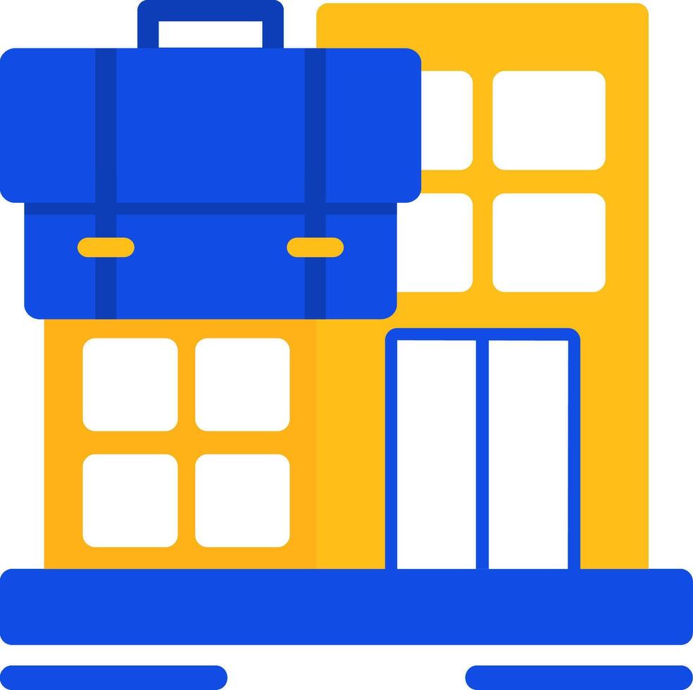 Business building Flat Two Color Icon vector