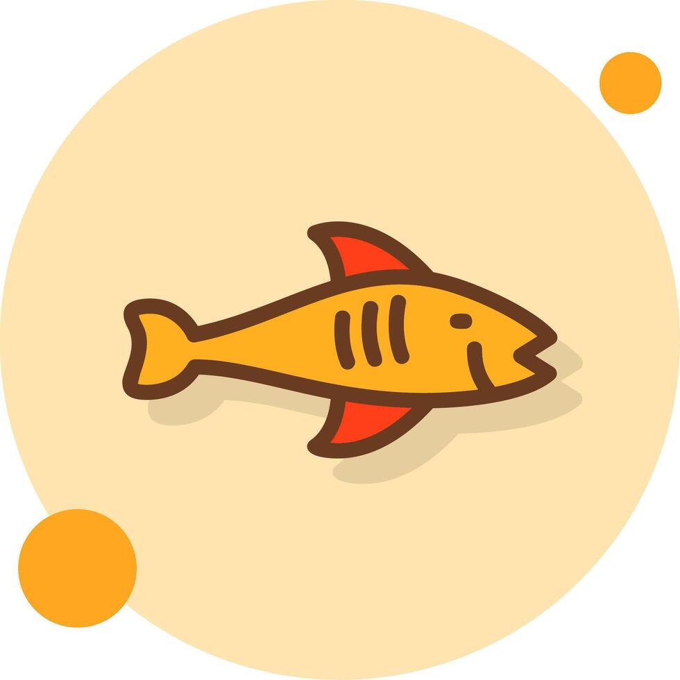 Fish Filled Shadow Circle Icon vector