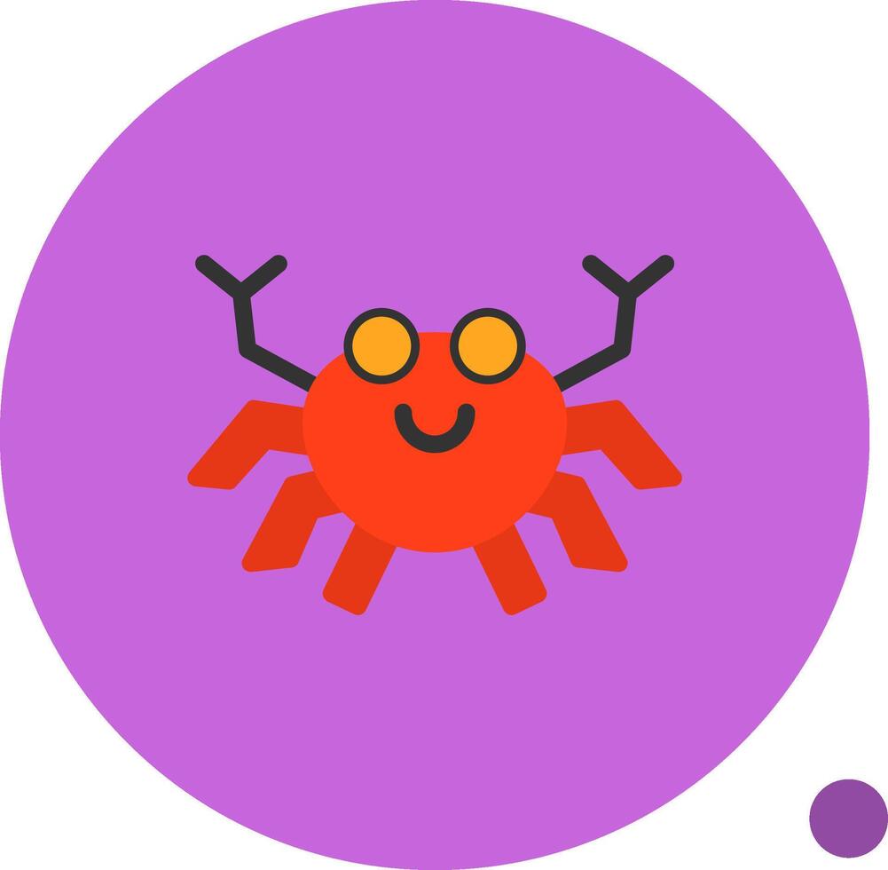 Crab Flat Shadow Icon vector