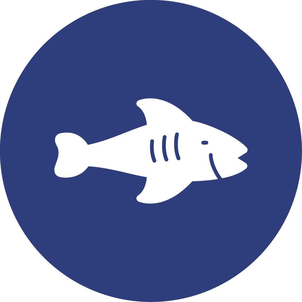 Fish Glyph Circle Icon vector