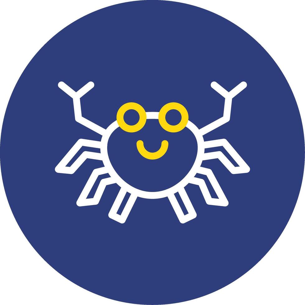 Crab Dual Line Circle Icon vector