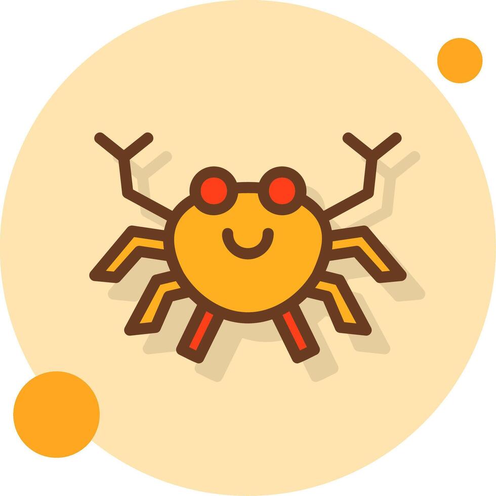 Crab Filled Shadow Circle Icon vector