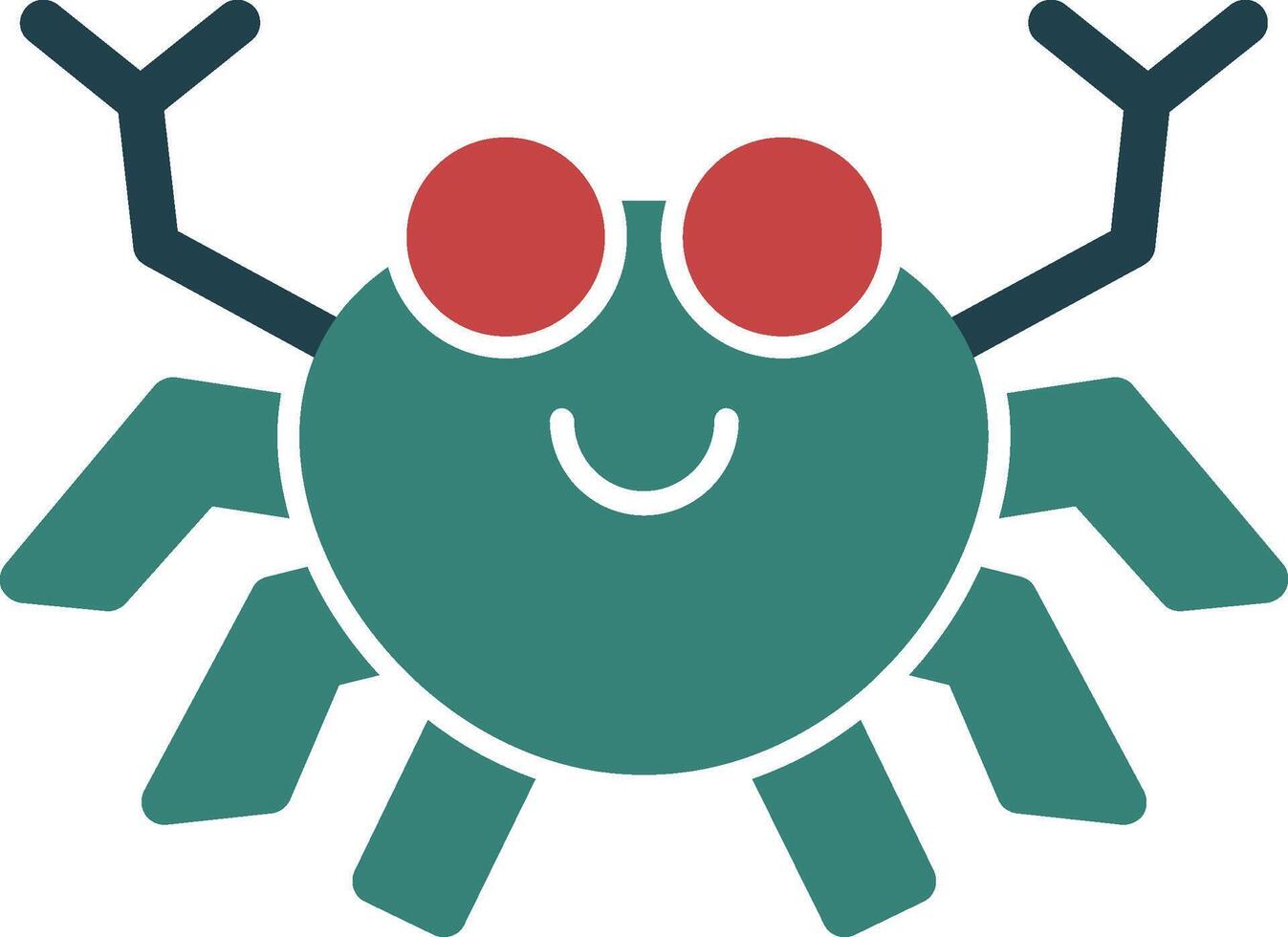 Crab Glyph Two Color Icon vector