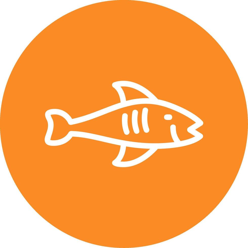 Fish Outline Circle Icon vector