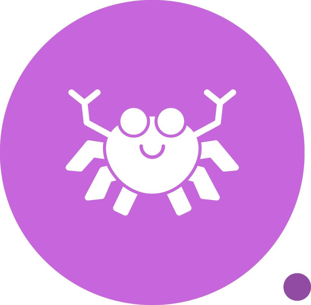 Crab Glyph Shadow Icon vector