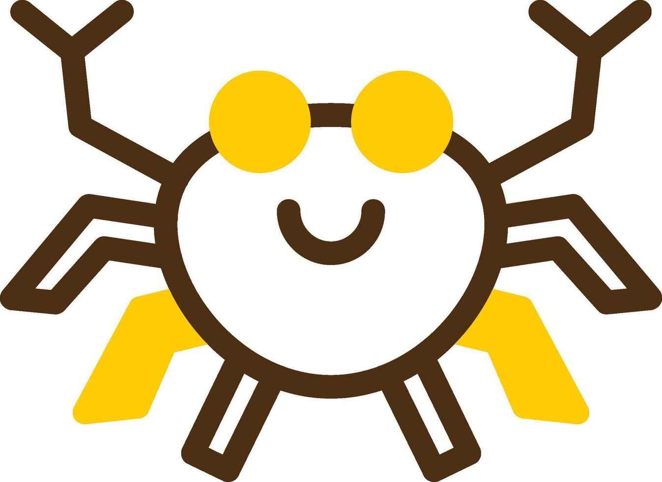 Crab Yellow Lieanr Circle Icon vector