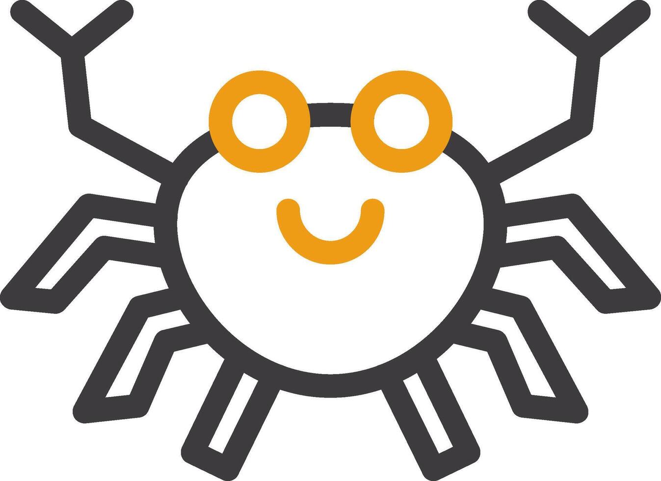 Crab Line Two Color Icon vector