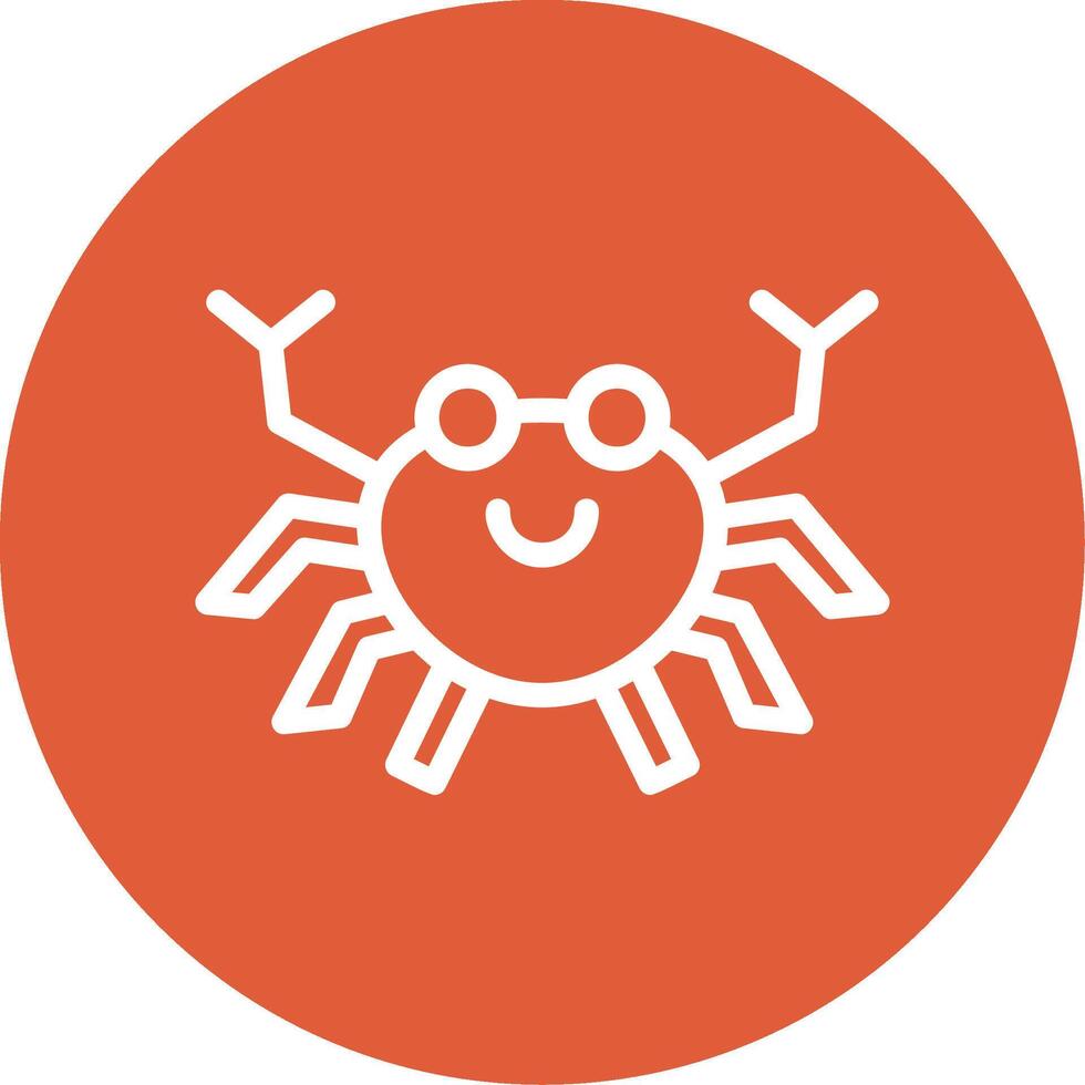 Crab Outline Circle Icon vector
