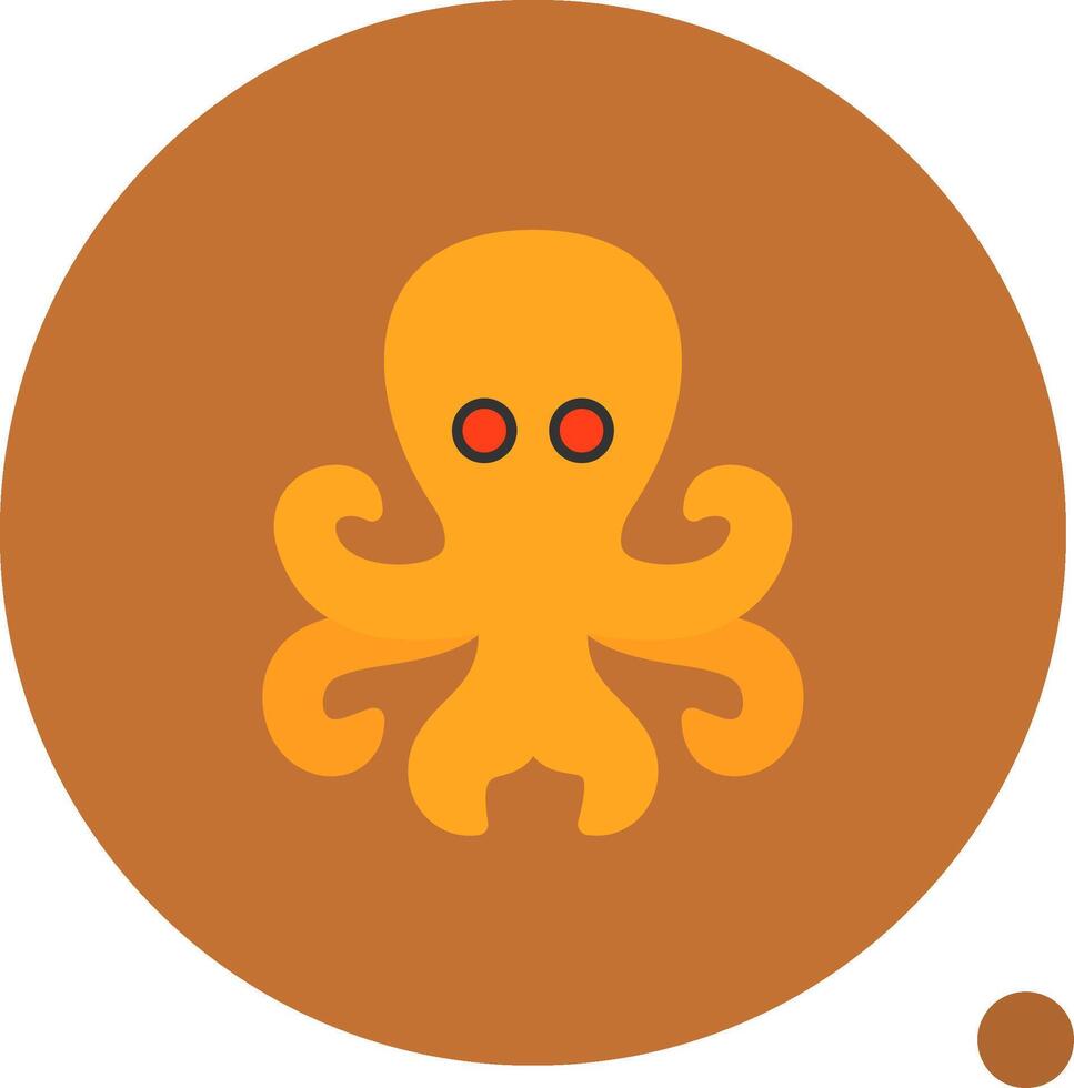 pulpo plano sombra icono vector