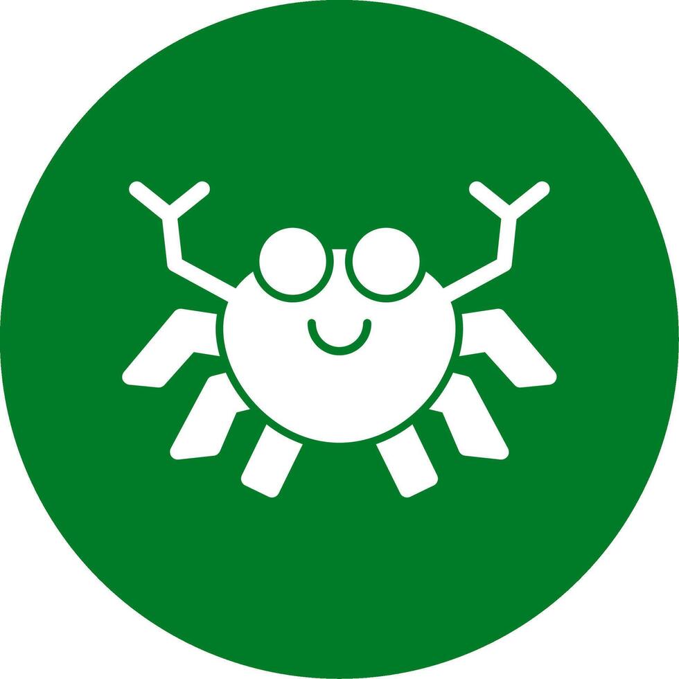 Crab Glyph Circle Icon vector