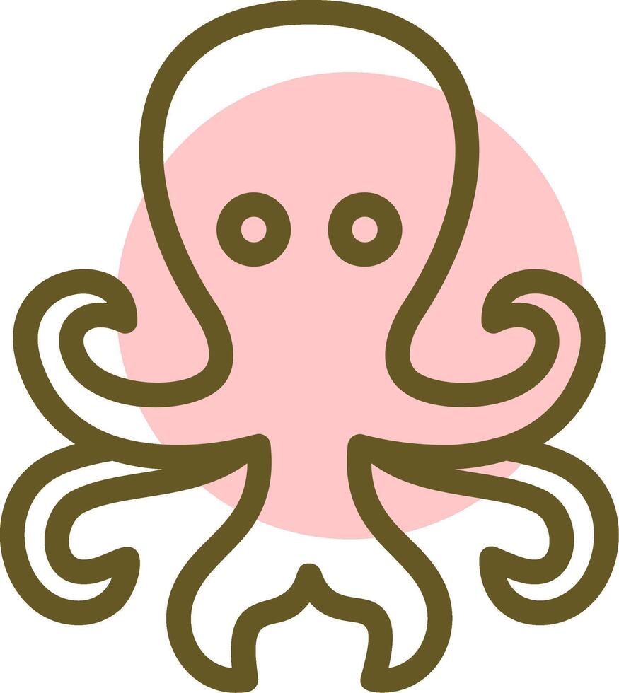 pulpo lineal circulo icono vector