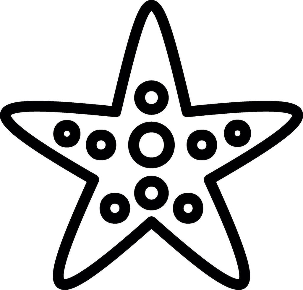 icono de línea de estrella de mar vector